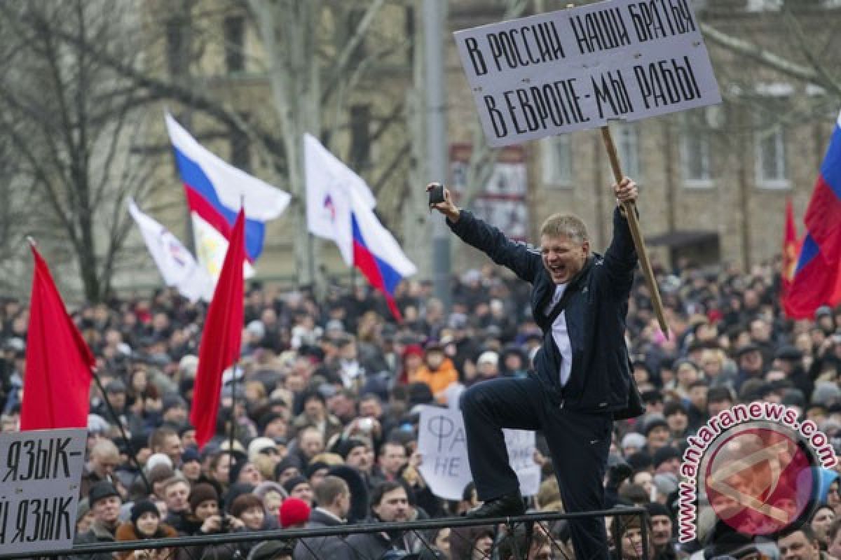 Demonstran di Moskow protes intervensi Rusia di Ukraina