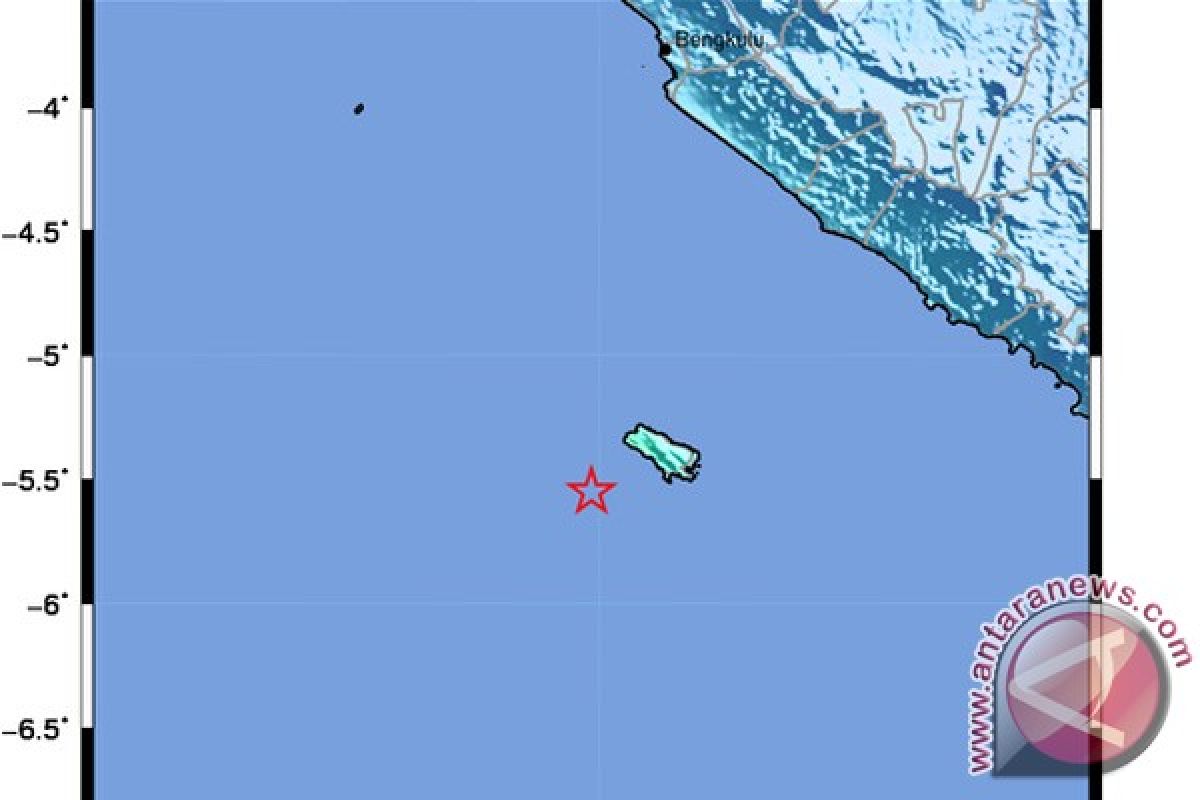 Gempa 5,7 skala richter di perairan Bengkulu Selatan