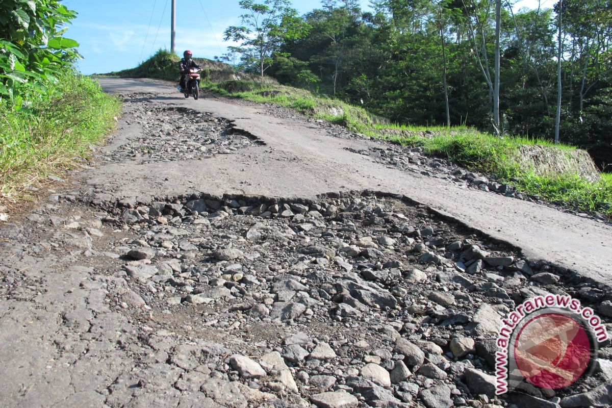 Jalan Raya Kecamatan Lubuk Besar Rusak Parah