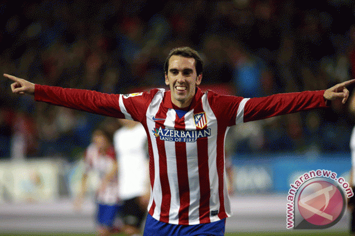 Godin bawa Atletico unggul 1-0 di babak pertama