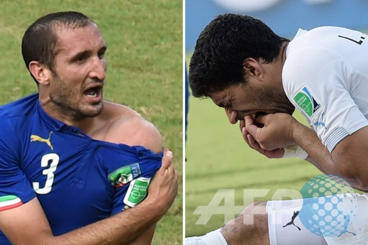 Chiellini nilai hukuman untuk Suarez terlalu keras