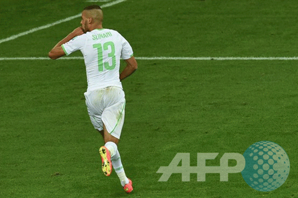 Islam Slimani "man of the match" Aljazair vs Rusia