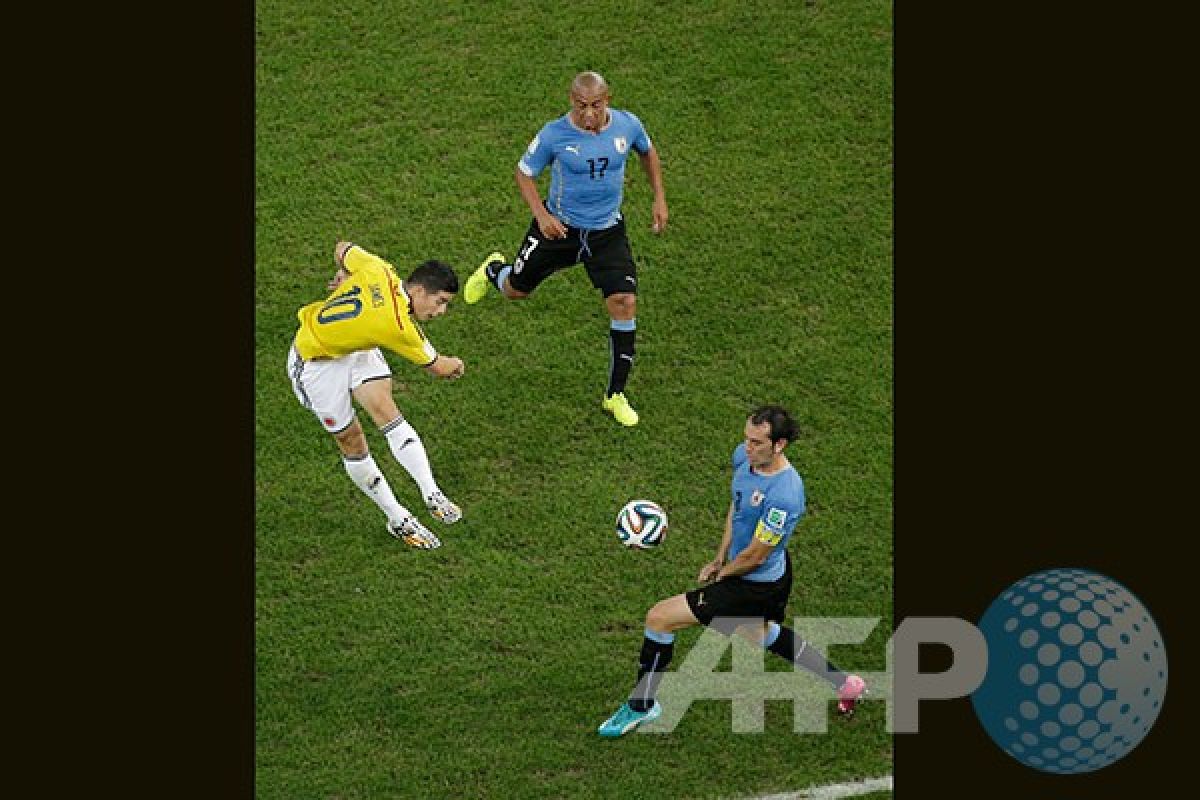 Gol spektakuler Rodriguez bawa Kolombia unggul 1-0