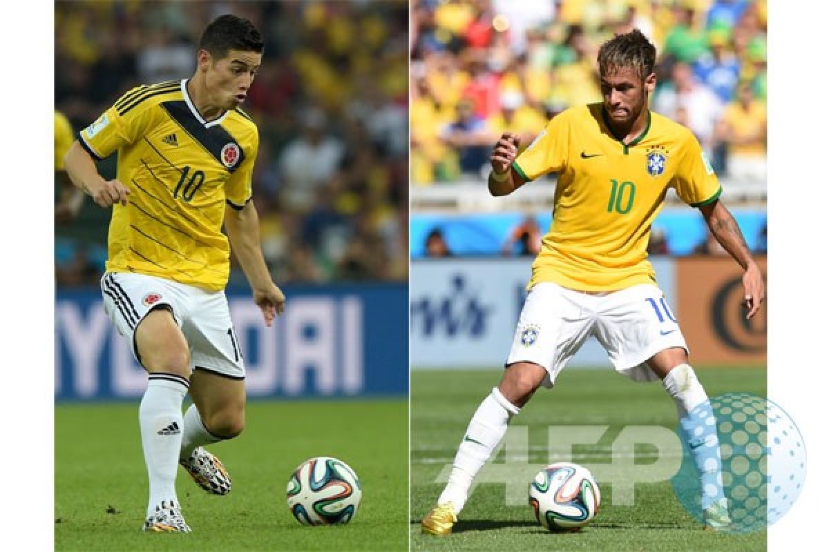 Neymar vs Rodriguez dalam angka