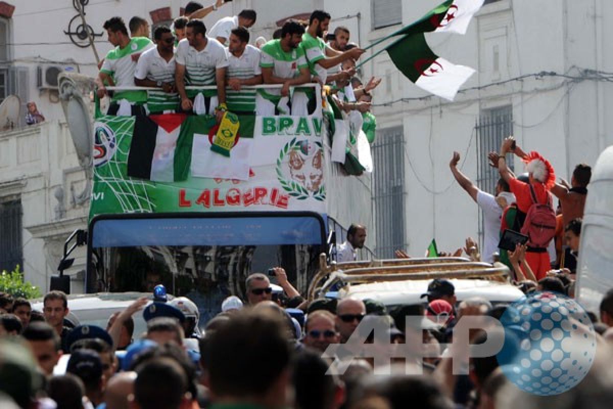 Timnas Aljazair disambut bagai pahlawan