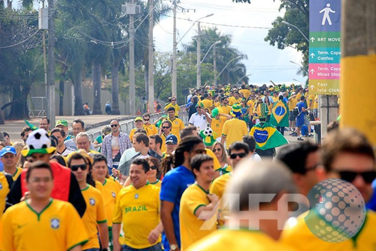 Suasana jalan-jalan Brasilia sepi jelang semifinal