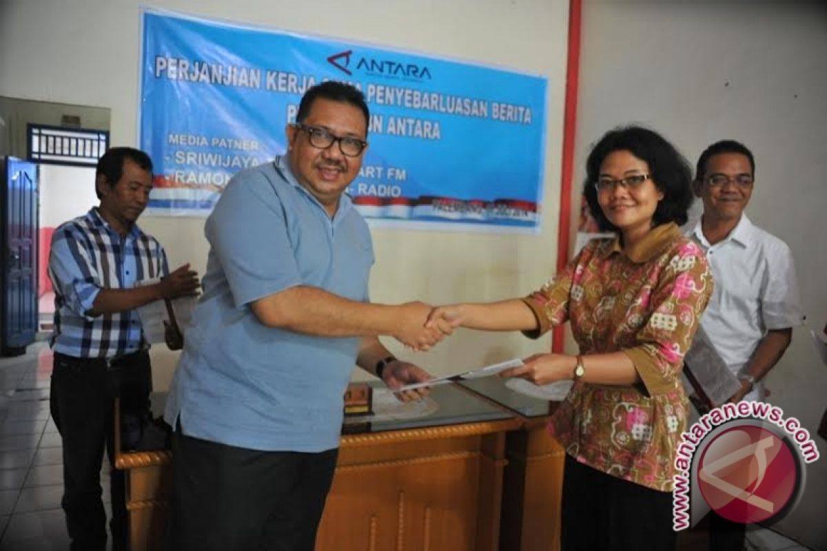 Antara kerja sama dengan media elektronik di Palembang
