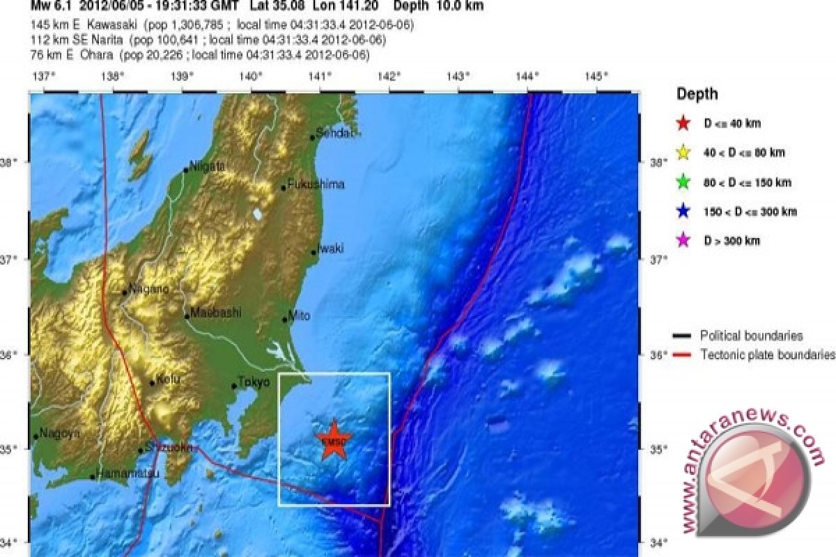 Gempa 6,8 SR di Jepang, ada tsunami kecil tapi aman