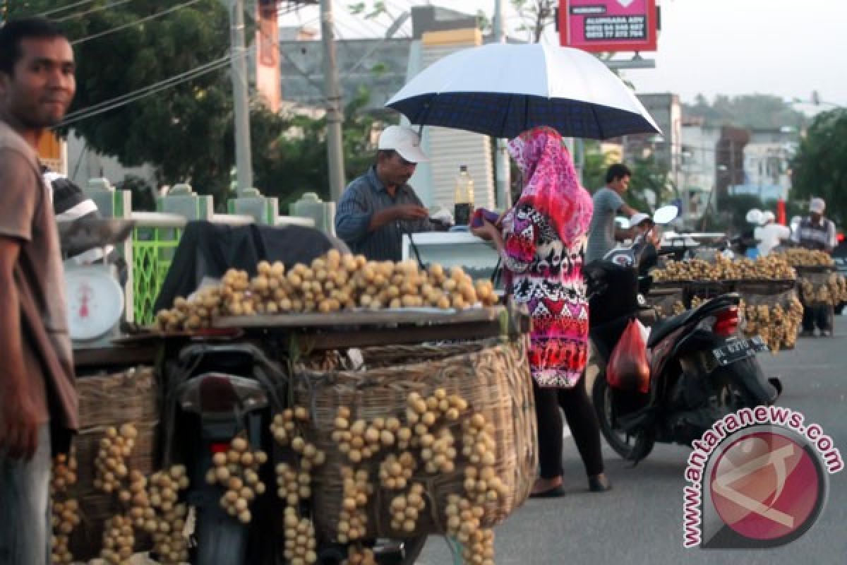 Pedagang duku dan durian mulai ramai di Palembang