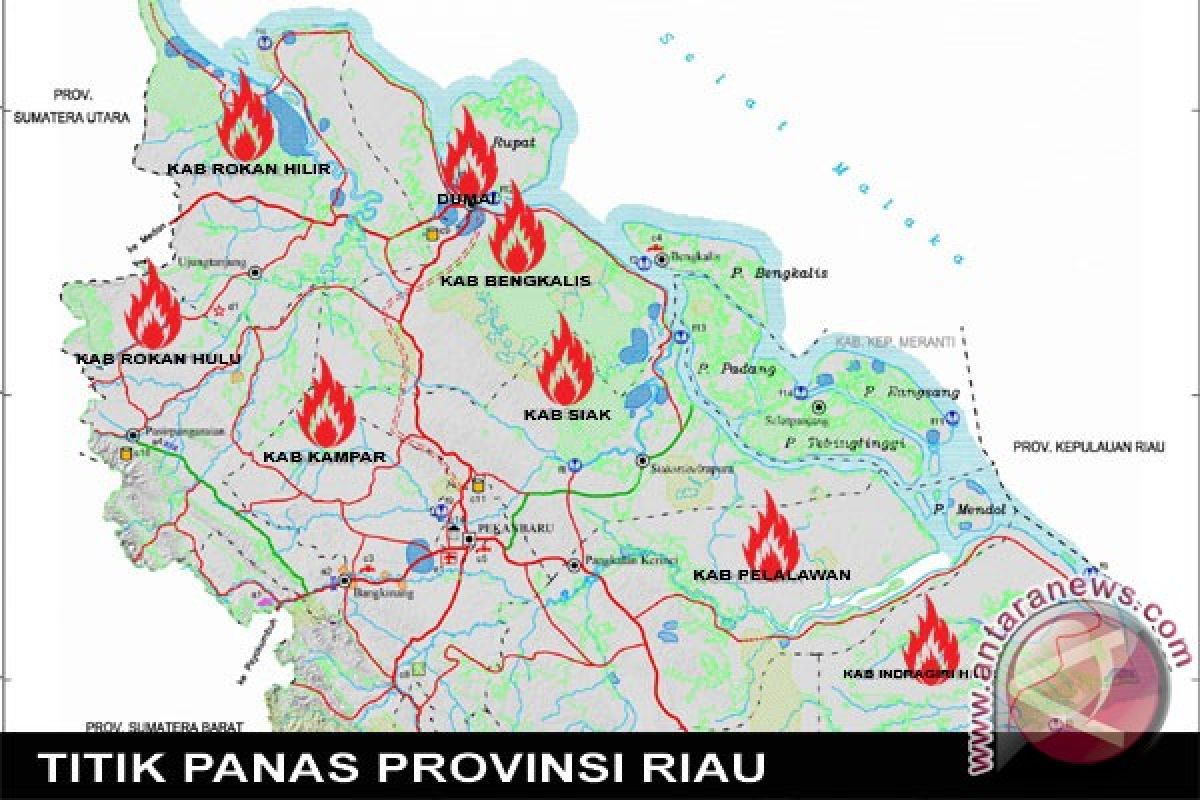 Titik panas Riau meningkat drastis