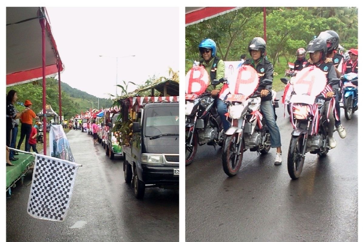 Ratusan kendaraan bermotor warnai kemeriahan kemerdekaan RI