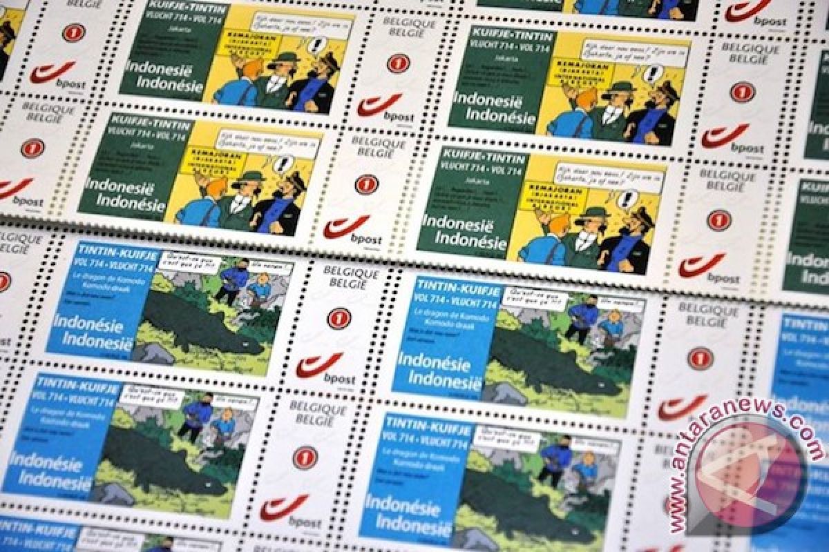 Stamps of Tintin at Indonesia's Komodo Island launched in Brussels