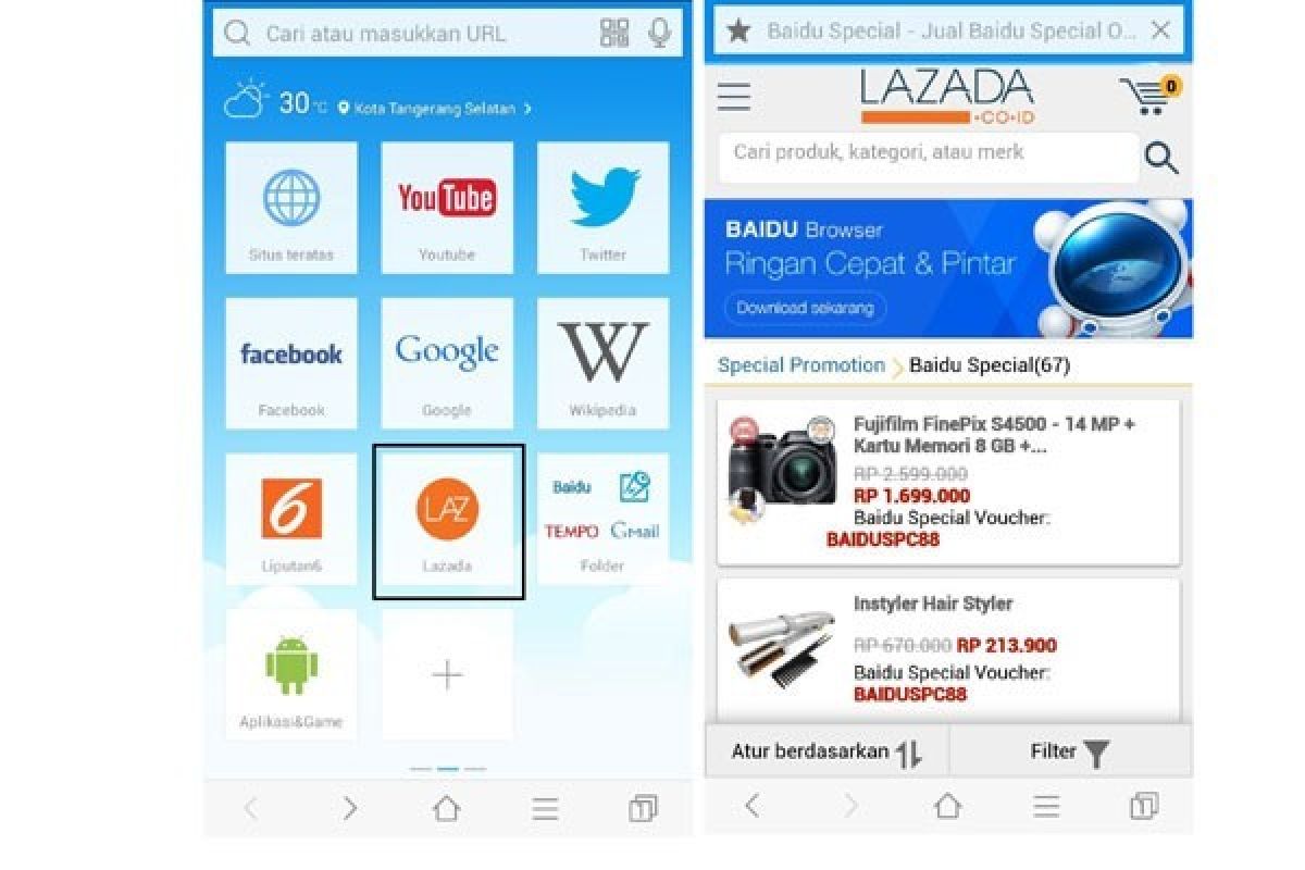  Baidu Bekerja Sama Dengan Lazada Indonesia