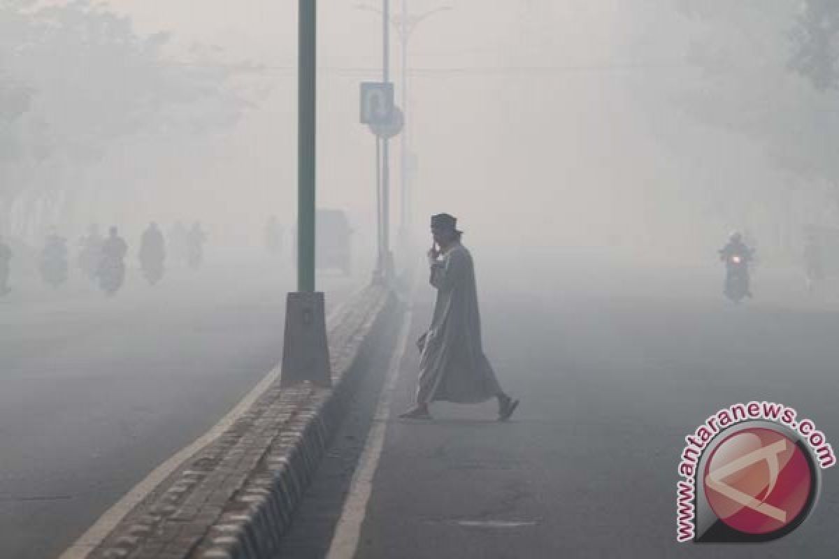 Kabut Asap Selimuti Jalan Trans Kalimantan