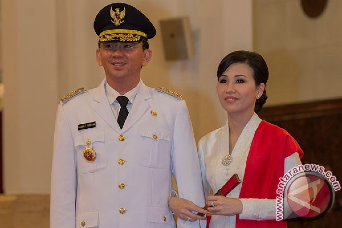 Ahok tiba di Istana untuk dilantik sebagai gubernur