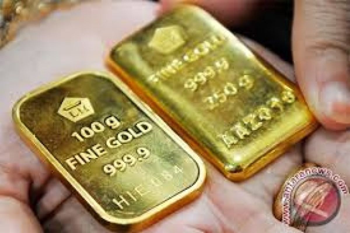 Harga emas naik tipis di akhir perdagangan dipicu pelemahan dolar AS