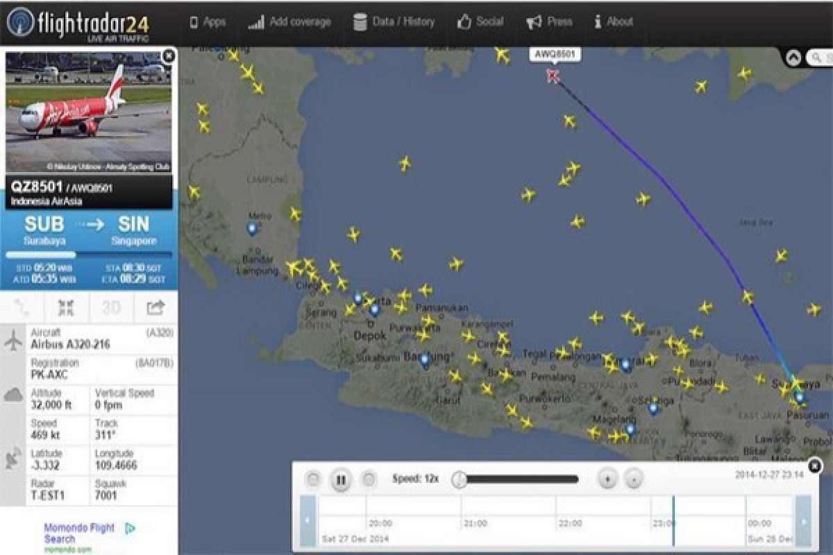 SAR Babel Belum Temukan Tanda-Tanda Air Asia QZ 8501