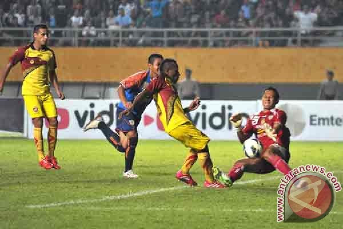 Babak pertama, Sriwijaya FC lawan Arema 0-0