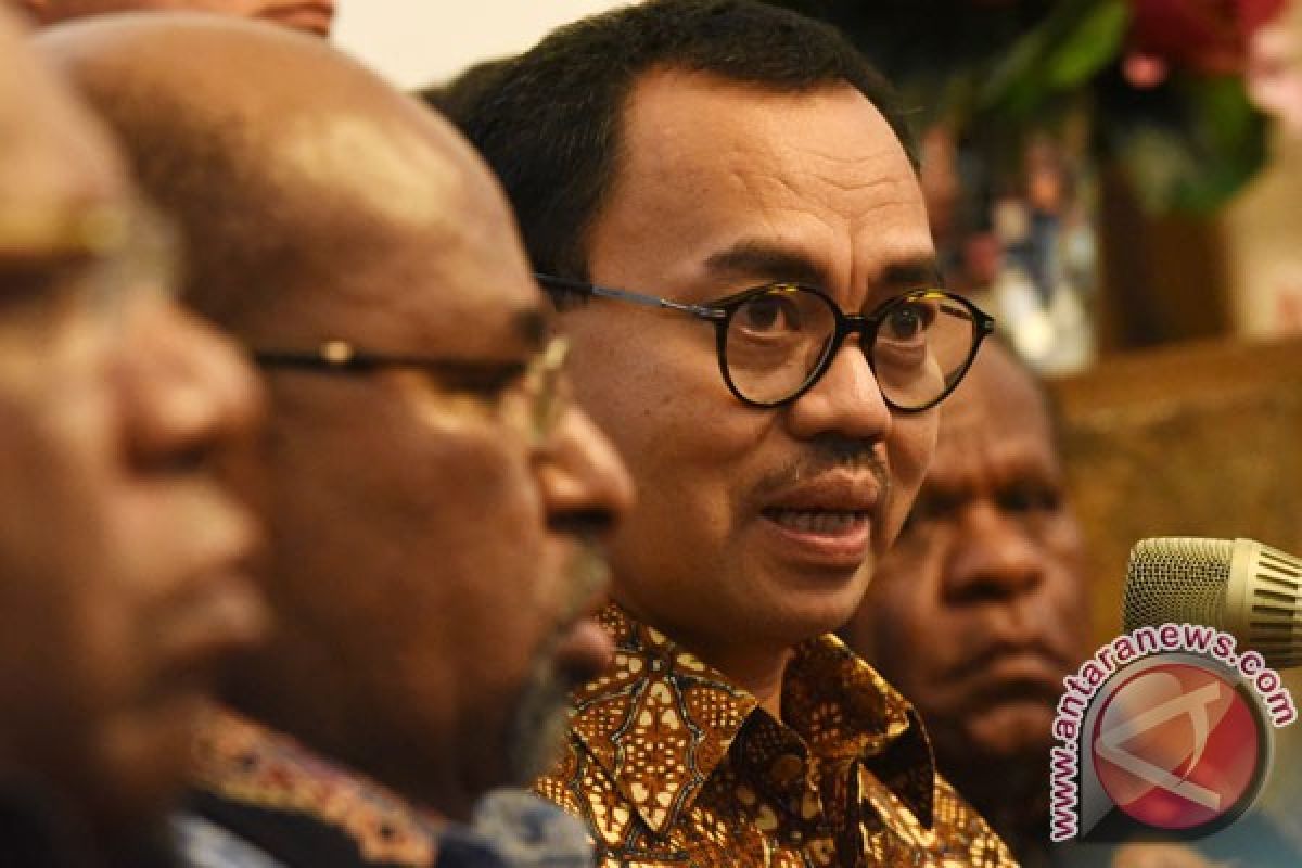 Menteri ESDM tinjau packing plant cement di Pomako Papua