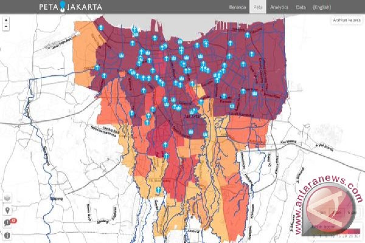 Ini peta banjir di Jakarta berdasarkan aduan masyarakat