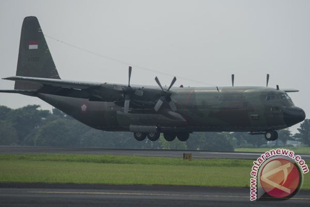 C-130 Hercules VIP lepas landas  jemput jenazah Ibu Ani