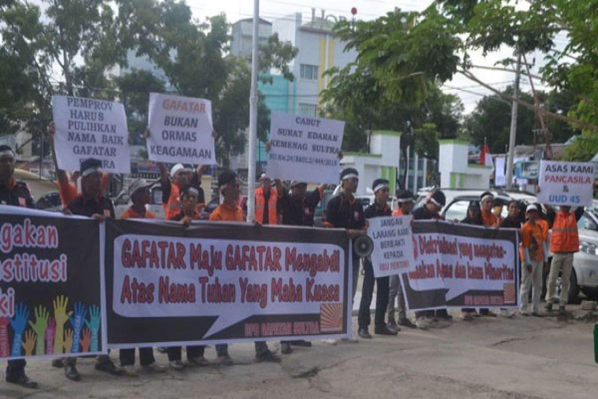 Ormas Gafatar Berorasi Minta Pengakuan Kemenag Sultra