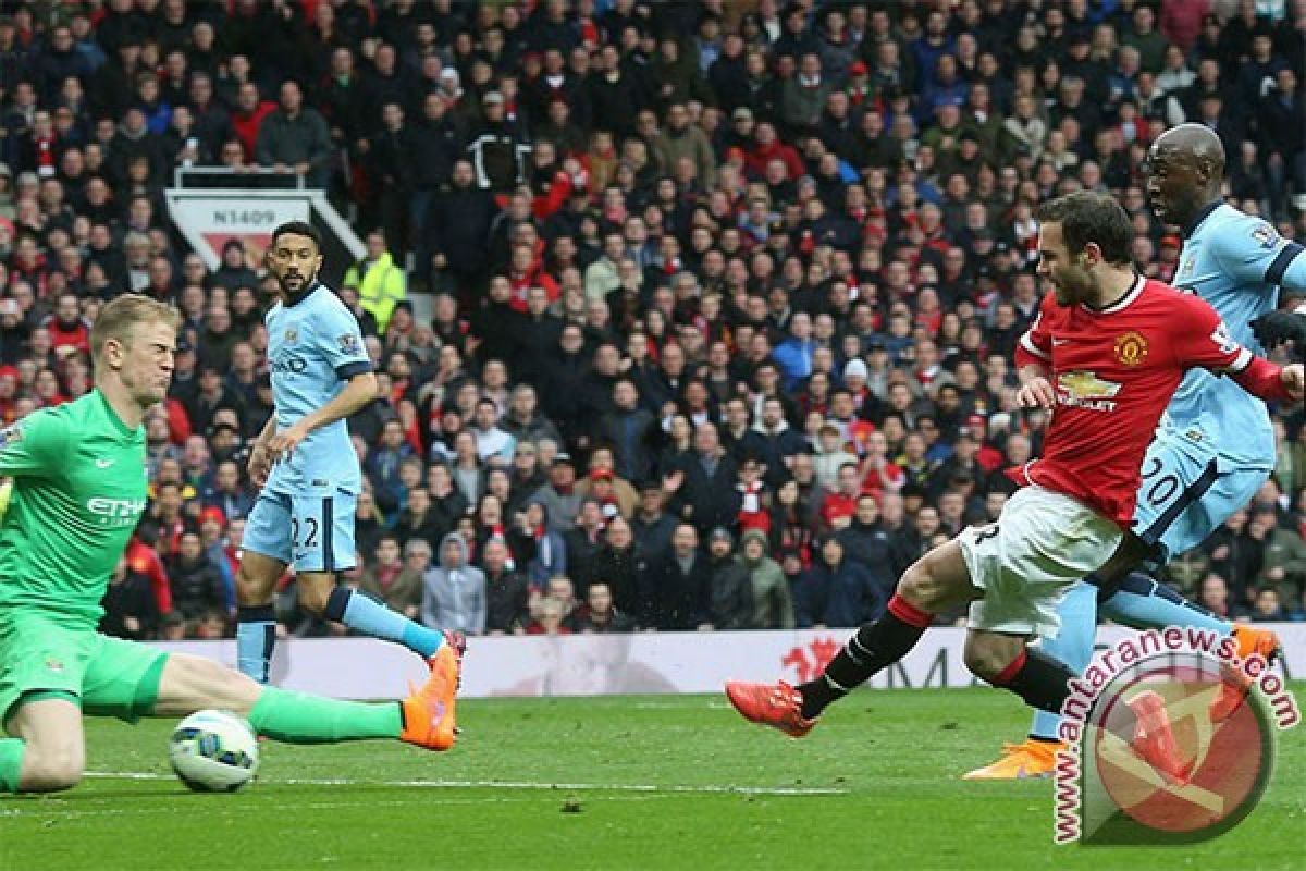 Juan Mata antar Manchester United atasi City 1-0