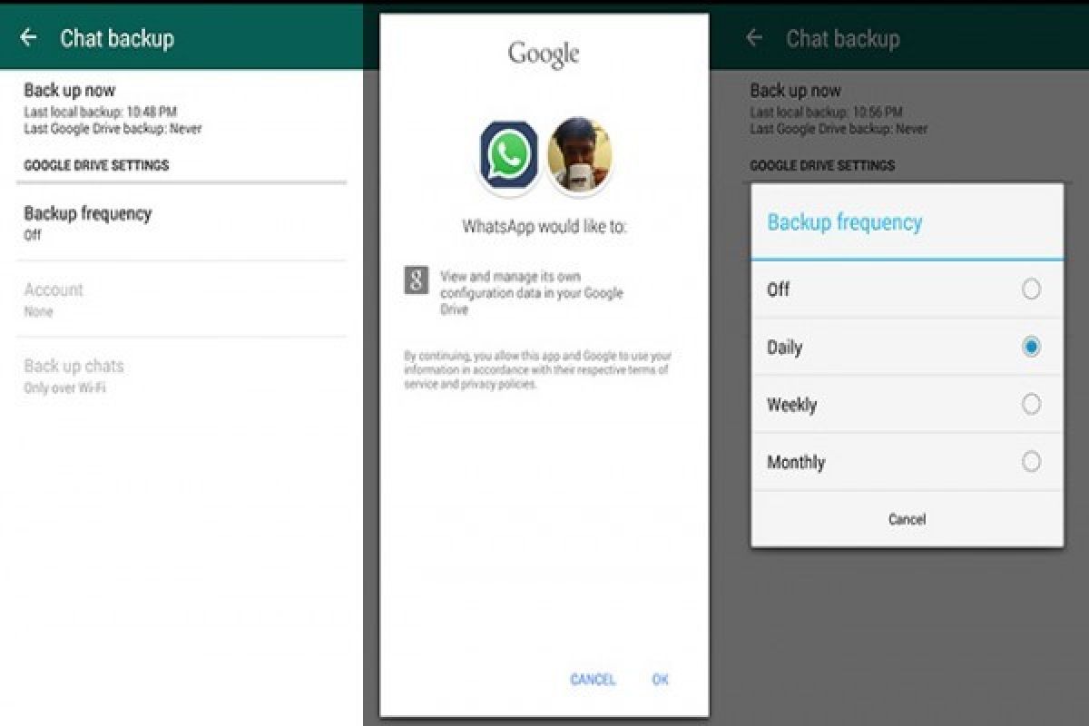 WhatsApp Tawarkan Opsi Google Drive