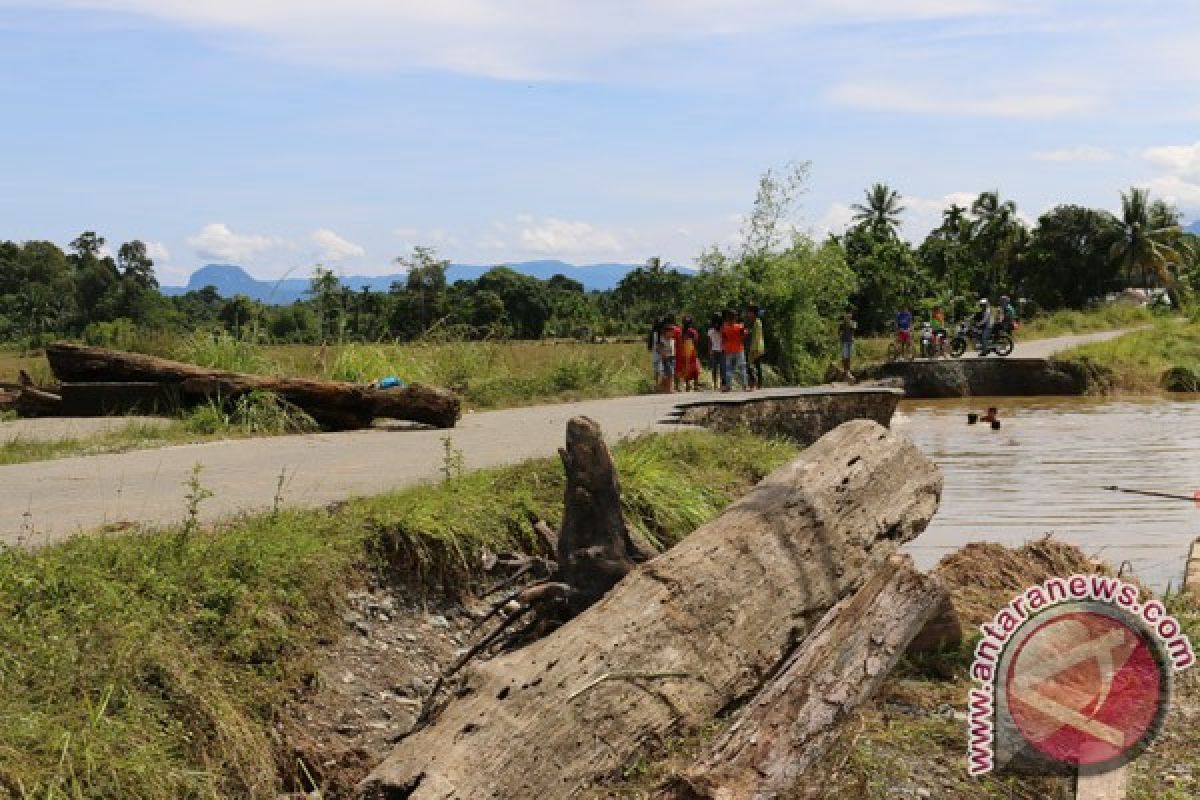 Jalan Desa Aceh Selatan Putus Akibat Banjir