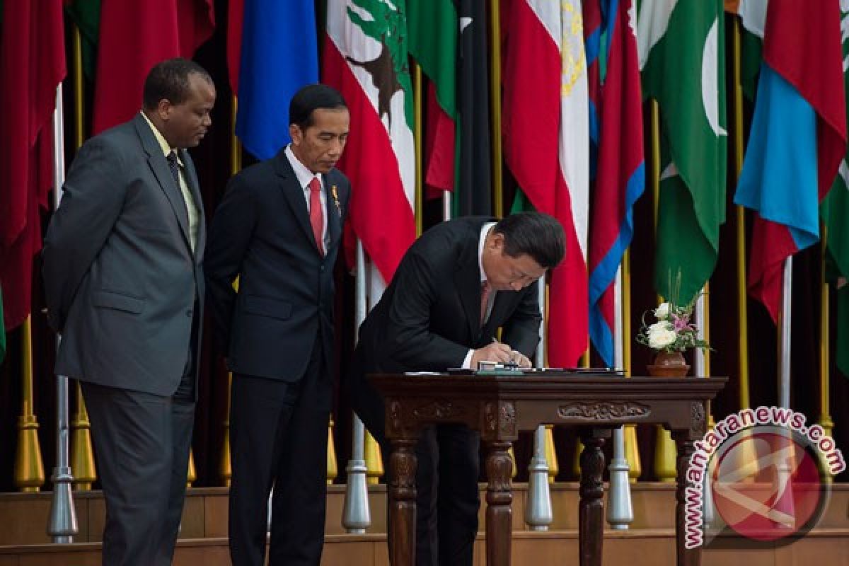 Jokowi, Xi Jinping, Mswati III tandatangani Bandung Message