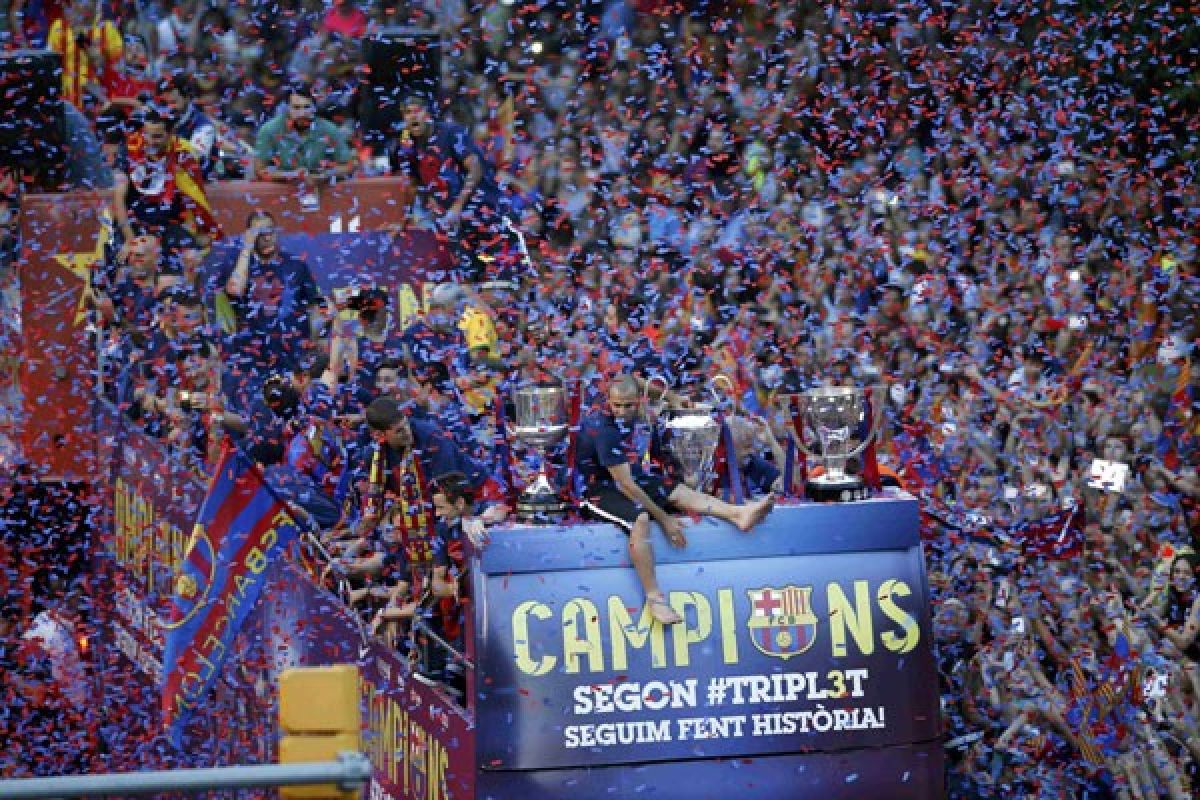 Barcelona juara Liga Champions dan mencipta treble