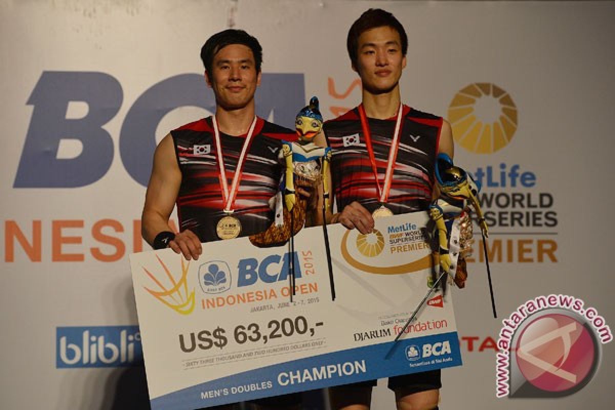 Ganda putra Korea Selatan juarai Indonesia Open 2015