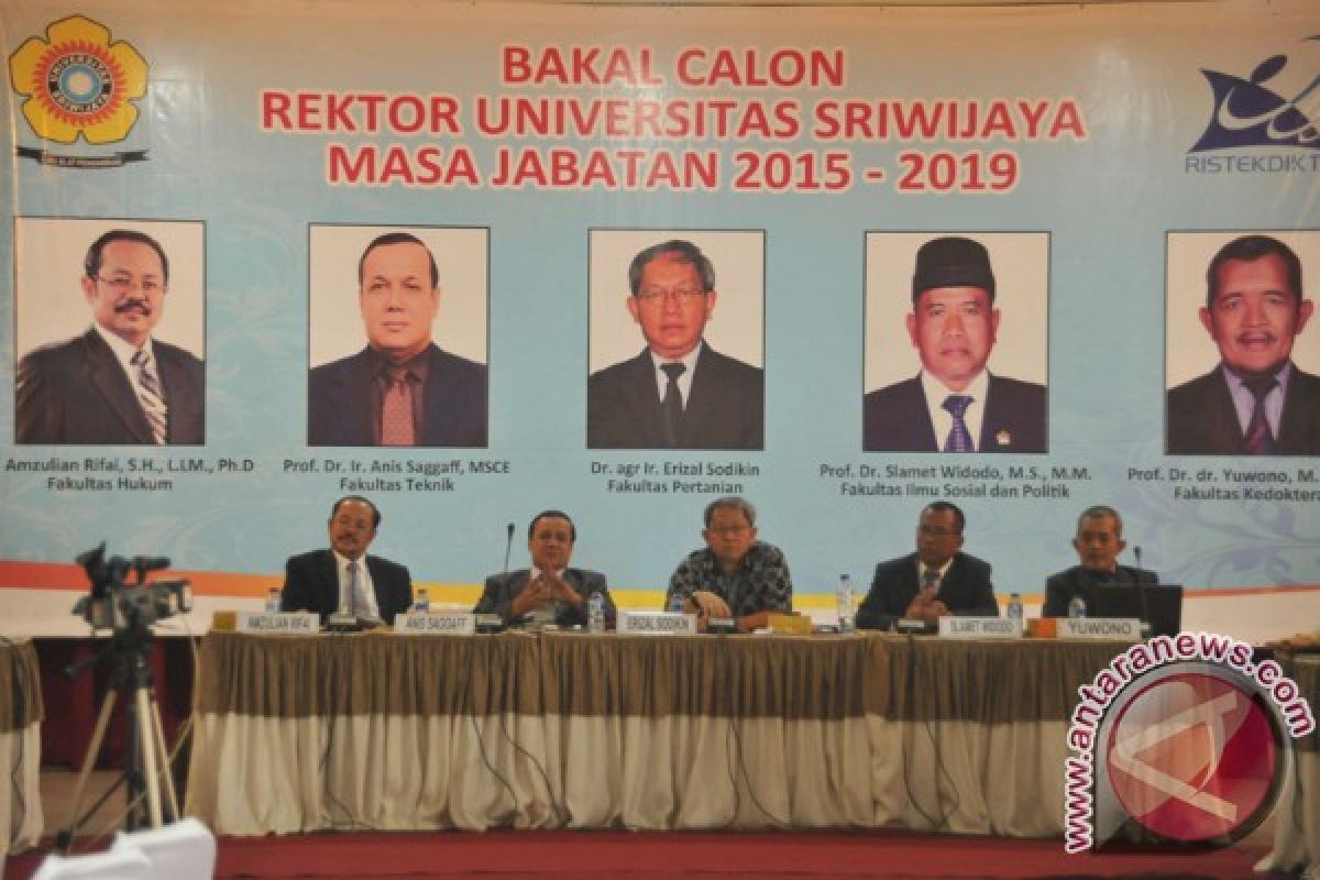 Calon Rektor Unsri mengerucut jadi tiga nama