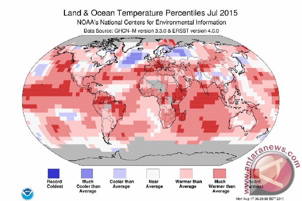 Juli 2015 bulan terhangat sepanjang sejarah