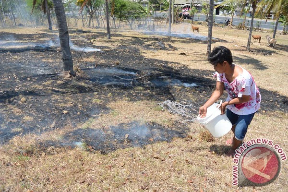 Ilalang kering ikut terbakar di Lhokseumawe Aceh