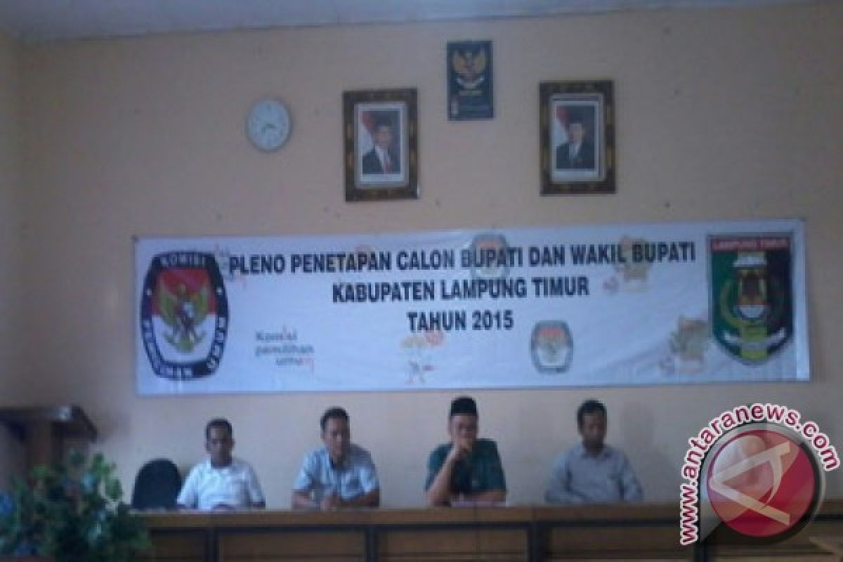 KPU Lampung Timur Tetapkan Tiga Pasangan 