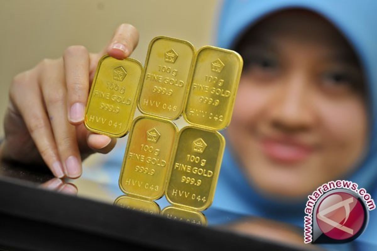 Harga emas naik setelah empat hari melemah