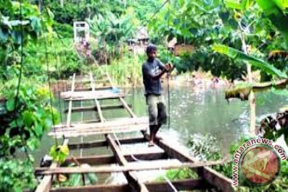 Jembatan Diperbatasan Topoyo Nyaris Ambruk