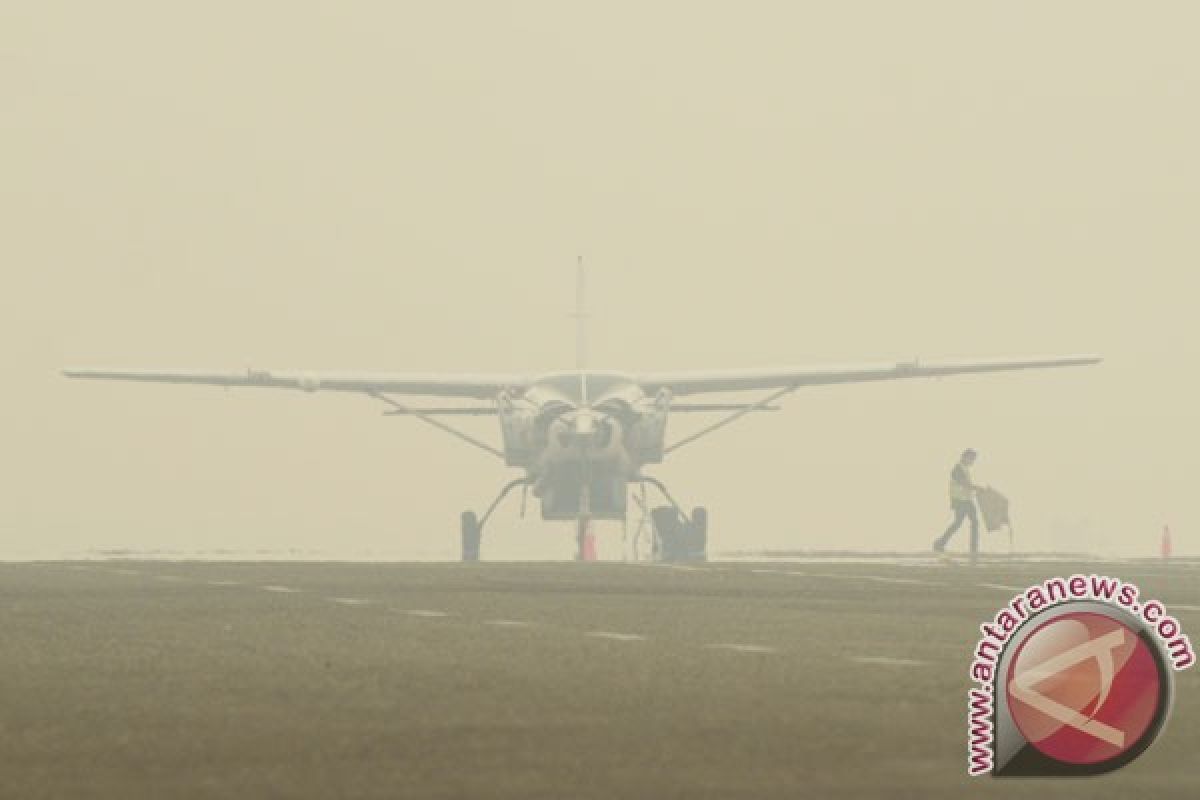 Kabut asap hambat 12 penerbangan di Bandara Sultan Syarief Kasim II