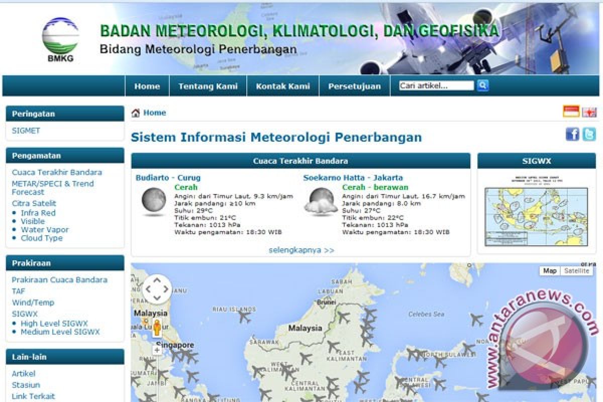 Situs BMKG ini sajikan kondisi langsung cuaca di bandara