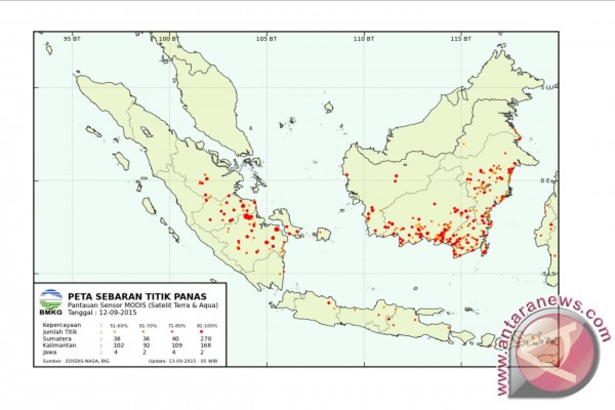 BMKG: Satelit Deteksi 40 Titik Panas Babel