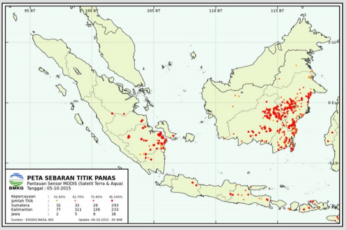 Satellites detect 63 hotspots in C. Kalimantan