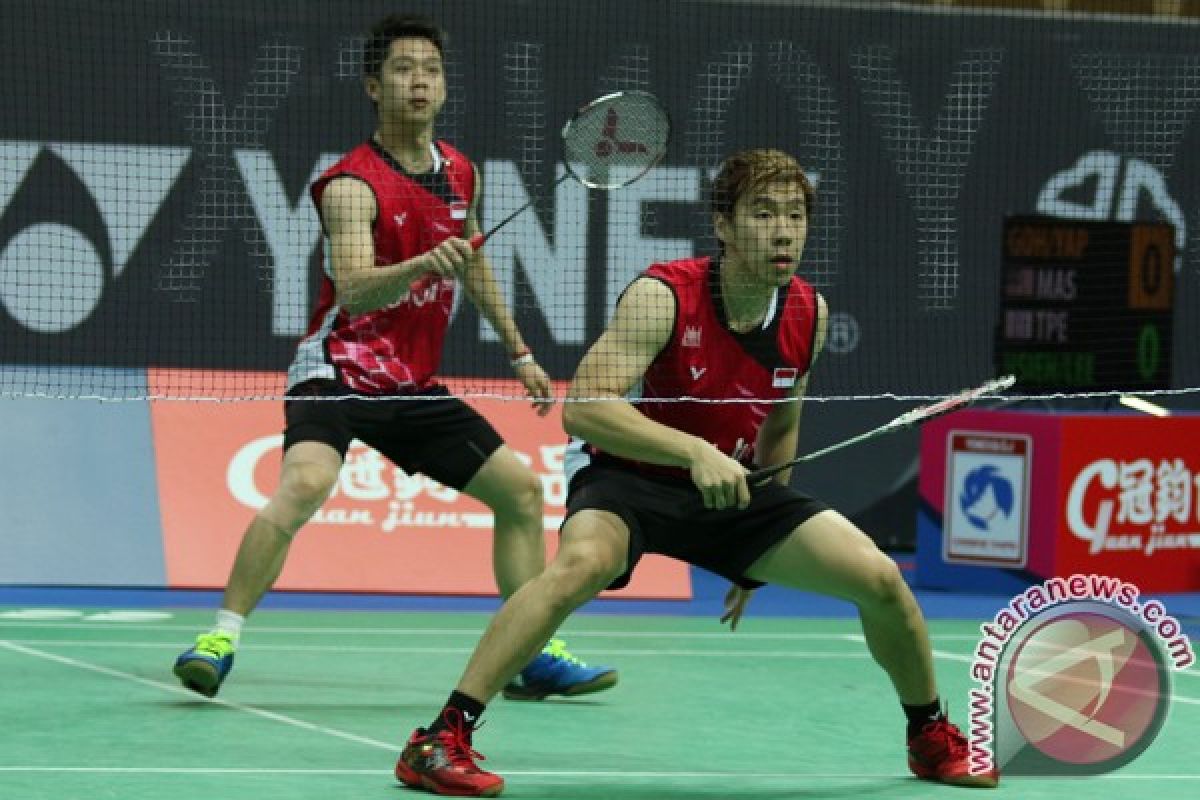 Dua ganda putra termasuk Marcus/Kevin ke semifinal Singapura Terbuka