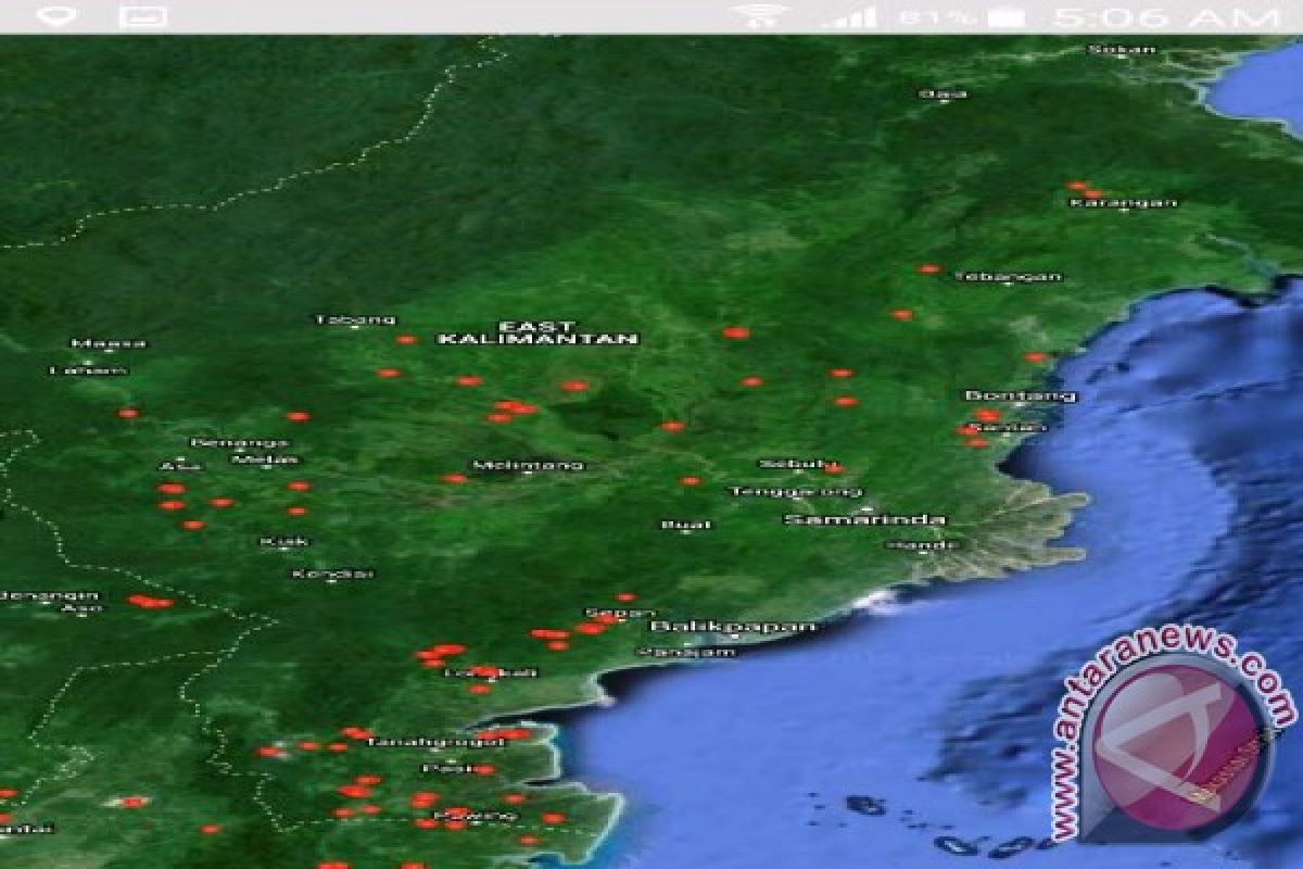 Sebaran Hotspot  di wilayah Kaltim capai 7.686 titik