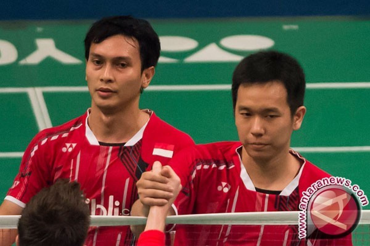 Dua ganda putra Indonesia ke putaran kedua Denmark Terbuka