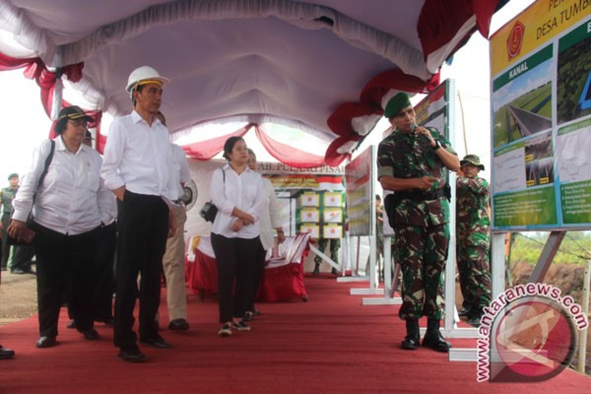 Presiden Jokowi kunjungi proyek kanal bersekat pulang pisau