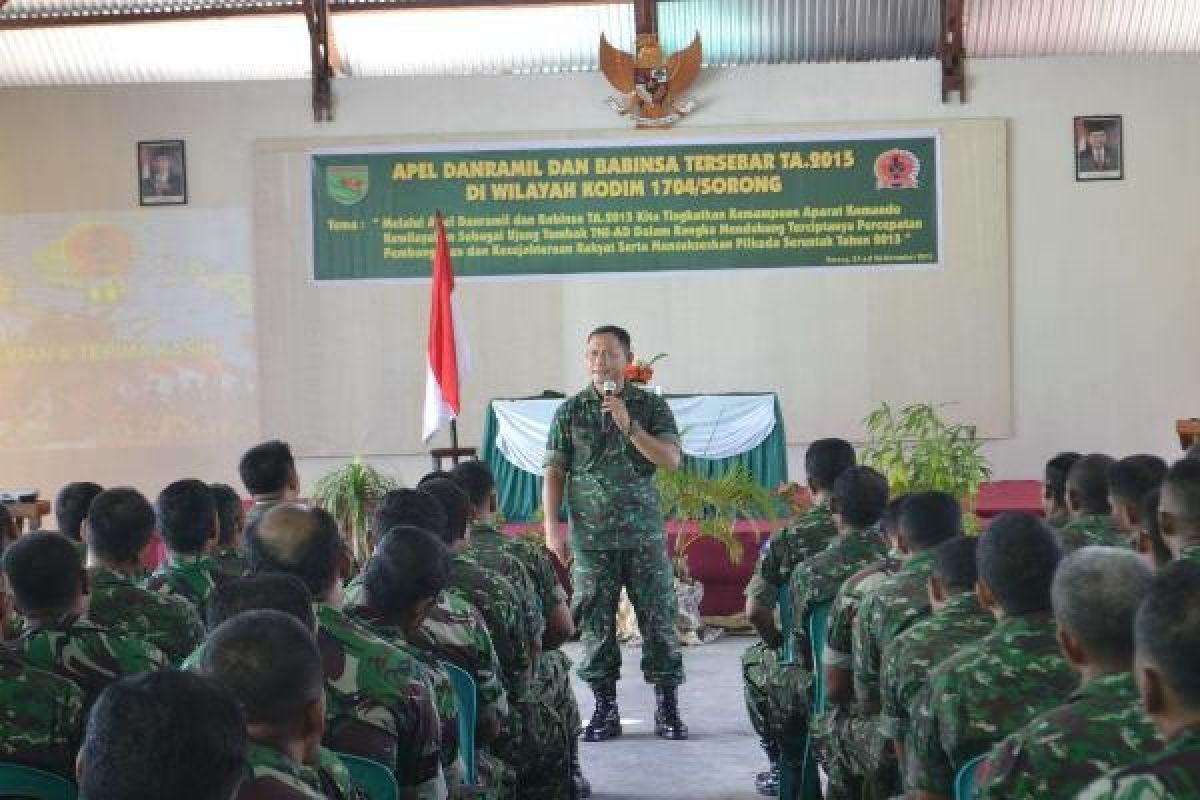 Kodim Sorong gelar apel Danramil dan Babinsa