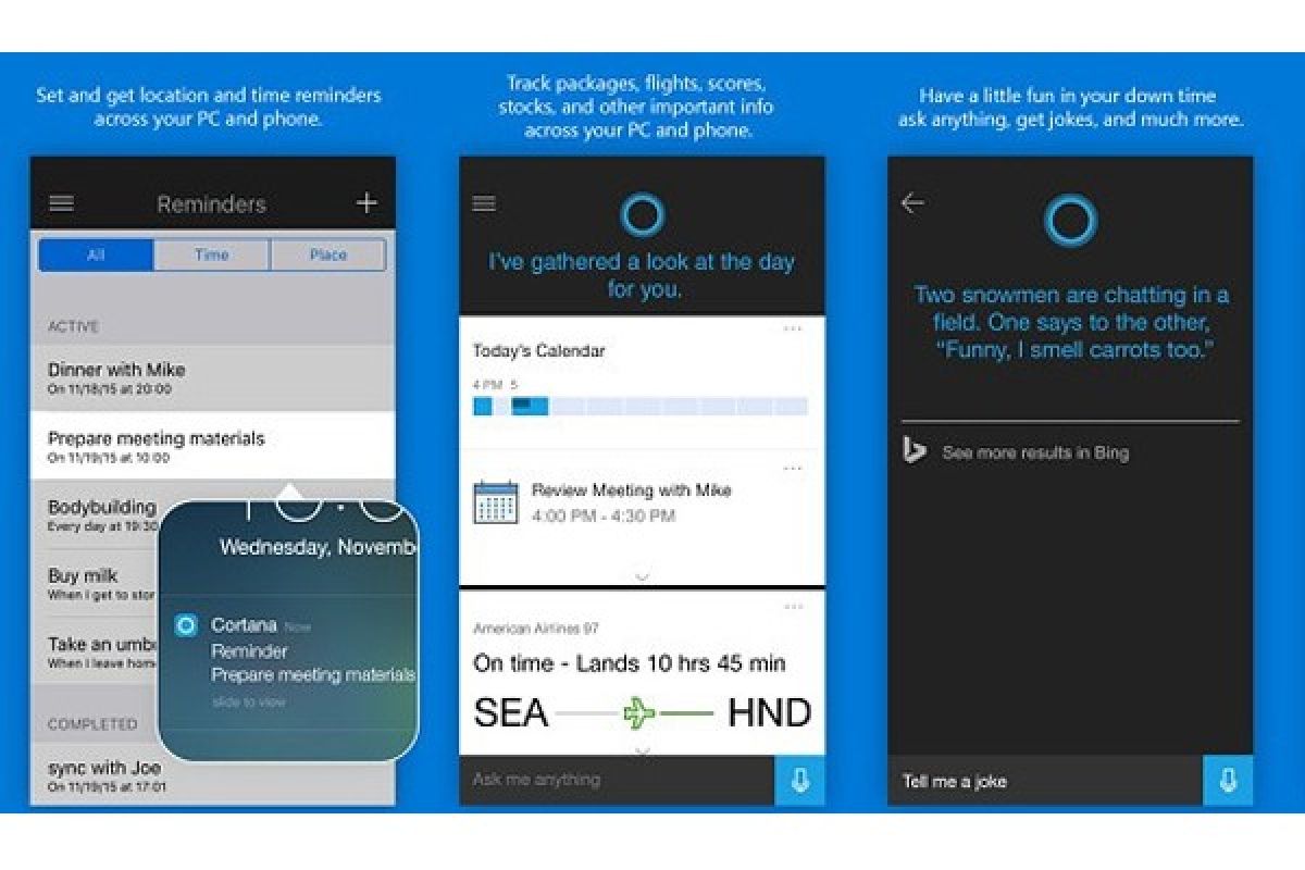 Cortana resmi meluncur di iOS dan Android