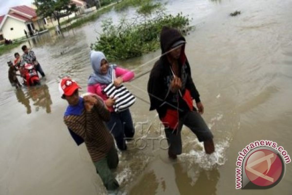 Ruas jalan Mamuju tergenang banjir