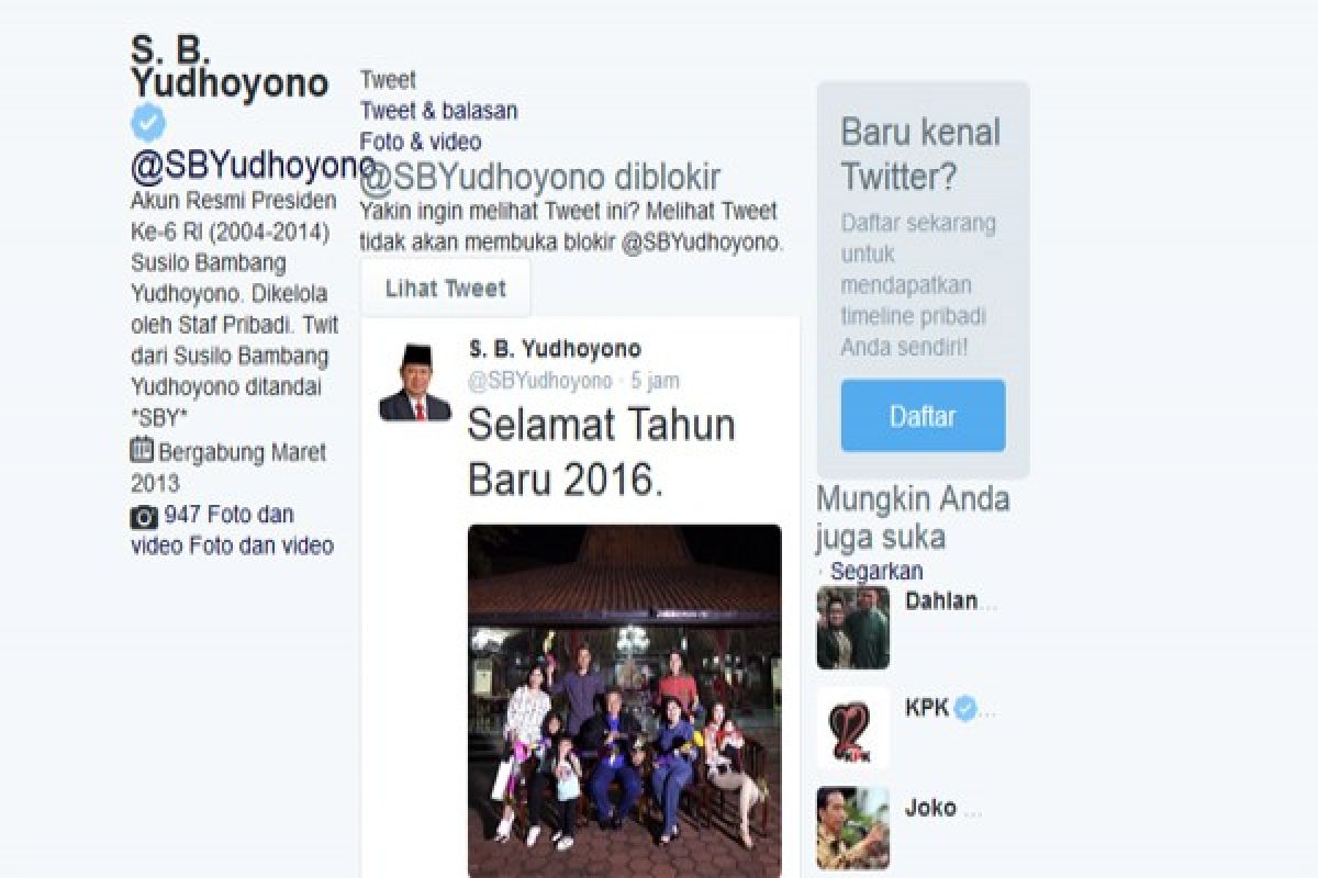 Tahun baru, SBY ajak netizen bersemangat baru